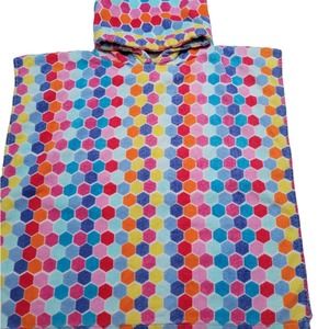 Seaside Kids Hooded Poncho Rainbow Tile One Size
